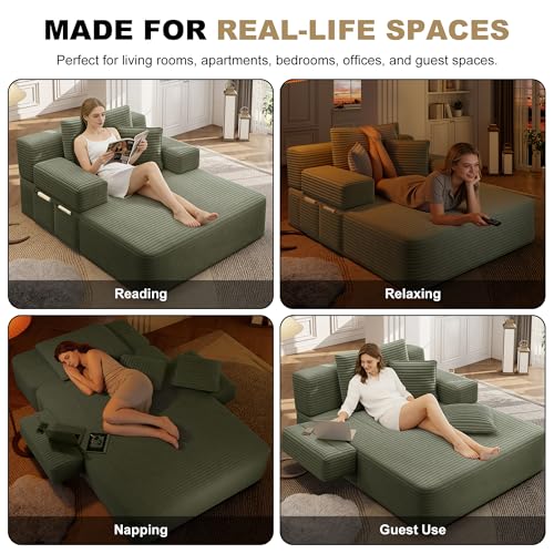 60.2" Oversized Chaise Lounge Chair, Boneless Corduroy Cloud Couch, view 7