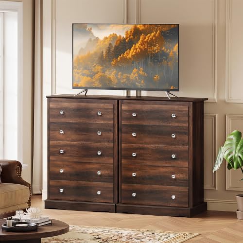 5 Drawer Dresser, 45" Tall Dresser for Bedroom with Exclusive Anti-Tip Structure, view 3
