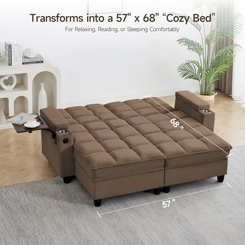 70.9" Chaise Lounge Chair Indoor, Oversized Boucle Upholstered Sofa Bed, view 6