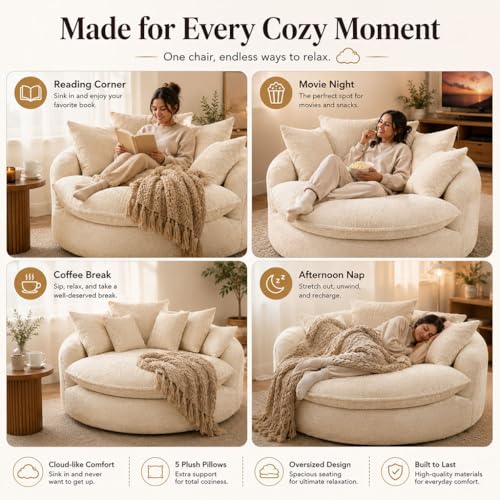 Oversized Round Lounge Chair Indoor, view 7