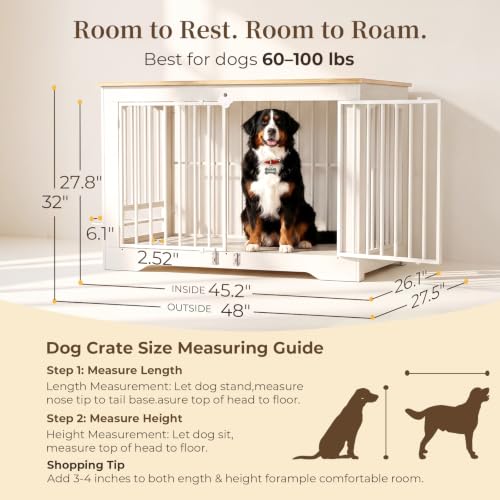 48 Inch Dog Crate Furniture for Medium to Large Dogs, Large Size, view 8