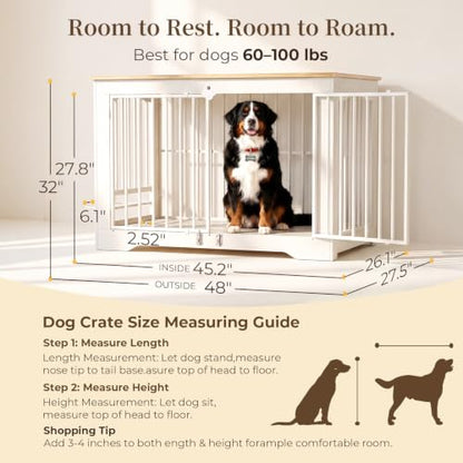 48 Inch Dog Crate Furniture for Medium to Large Dogs, Large Size, view 8