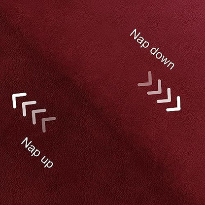 Wine Red Blackout Velvet Curtains Tieable Grommet Thermal Insulated Christmas Holiday Decorative Backdrops for Living Room Party Decor, W52 x L63 inch Long, 2 PCs