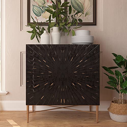 Vintage Wood Storage 2 Door Accent Cabinet