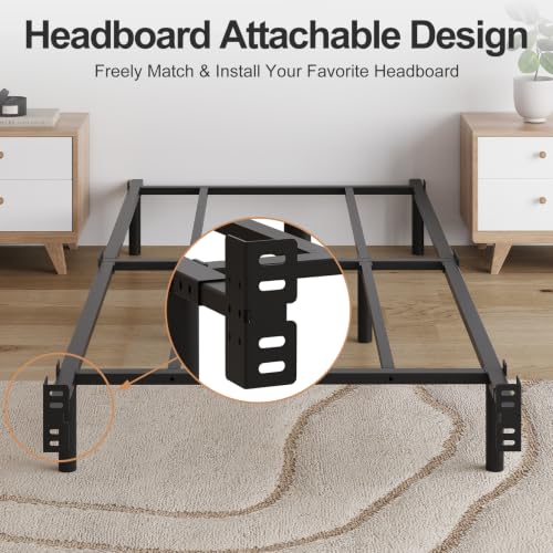 Full Size 7 Inch Low Profile Metal Platform Bed Frames, Adjustable Length, view 6