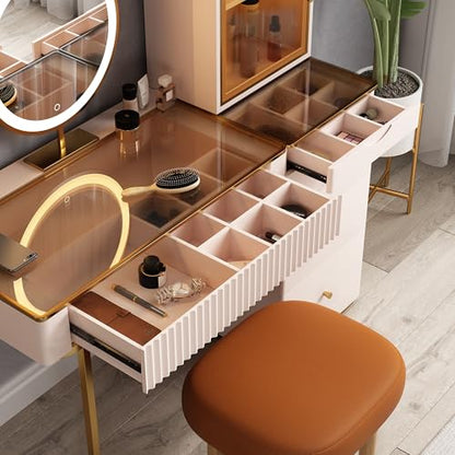 Premium Makeup Vanity Table, Storage Dressing Table, Vanity Desk, view 7