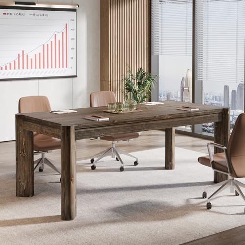63" Solid Wood Executive Desk, Farmhouse Home Office Computer Desk, view 7