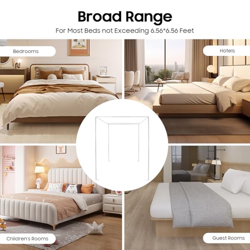 Canopy Bed Frame Post Queen Size, Stainless Steel Poles for Bedroom Decor, view 6
