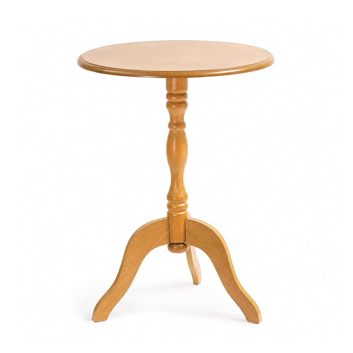 Decor Therapy Warwick Round Accent Table - 3 Leg Pedestal Side Table for Living Room, Bedroom, Entryway - Traditional Medium Wood Bistro Drink Table