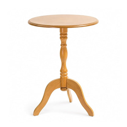 Decor Therapy Warwick Round Accent Table - 3 Leg Pedestal Side Table for Living Room, Bedroom, Entryway - Traditional Medium Wood Bistro Drink Table