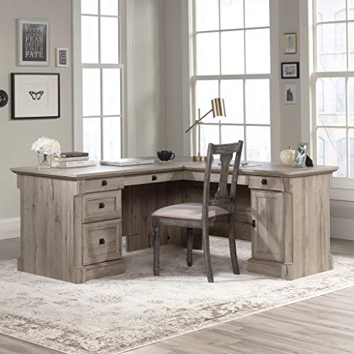 Palladia L Shaped Desk with Drawers, Office Desk with File Cabinet Storage, view 4