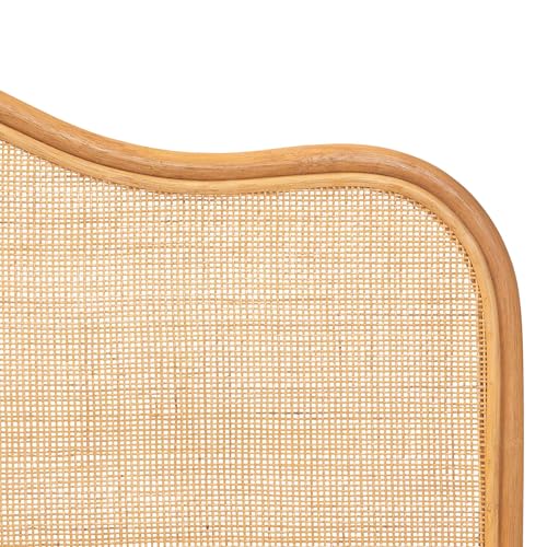 Adelita Natural Rattan Arched Headboard - Handwoven Cane Panel, Coastal Boho Style Bedroom Decor, Queen