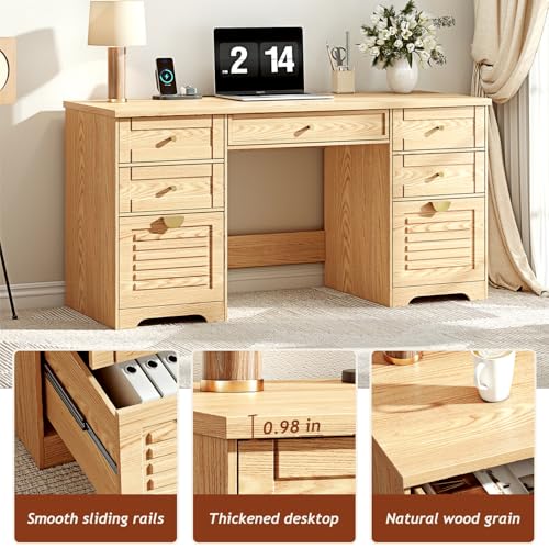 59" Home Office Desks, Executive Desk, view 5