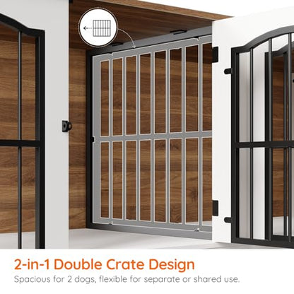 78.7" Dog Crate Furniture for 2 Dogs, Double Dog Kennel for Medium Dogs, view 7