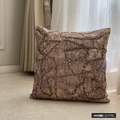 Decorative Throw Pillow Covers Gold 22"x22" (55x55 cm) Jacquard Foil, Bead, Sequins, Hand Embroidery Outdoor Furniture Cushion Cover, Abstract Modern Style - Old World Gold