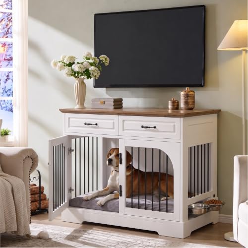 43.3" Farmhouse Dog Crate Furniture, view 2