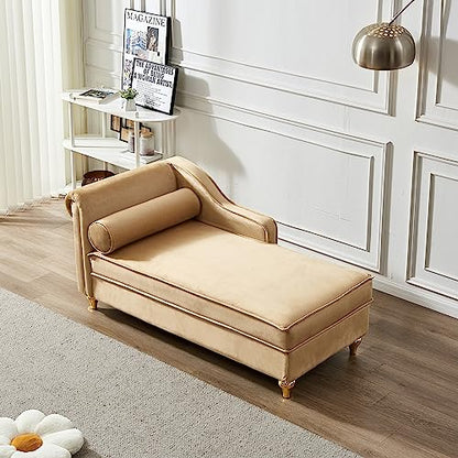 GDFStudio Upholstered Chaise Lounge Chair Indoor with Storage, view 4