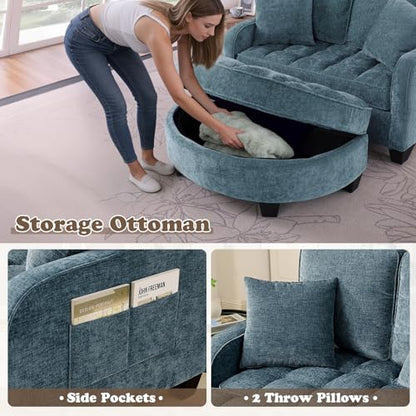 Oversized Chaise Lounge Chair Indoor with Ottoman, view 5