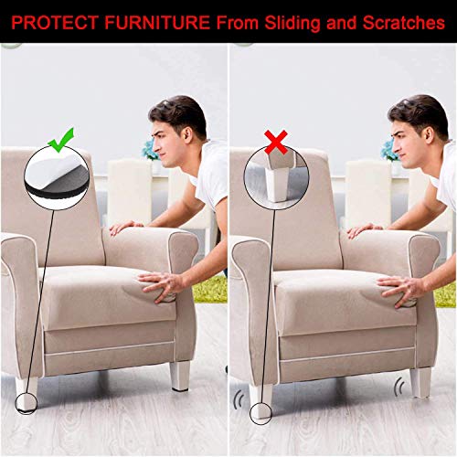 Non Slip Furniture Pads -56 pcs（1+2）” Furniture Grippers, Non Skid Furniture Legs,Self Adhesive Rubber Furniture Feet, Anti Slide Furniture Hardwood Floor Protector for Keep Couch Stoppers