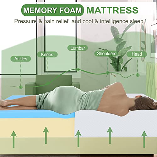 | 5 Inch Twin Mattress | Medium Firm | Gel Memory Foam Mattress | White | Bed in a Box, CertiPUR-US Certified | Pressure Relief, Cooling Ventilated Foam | Washable Removable Cover