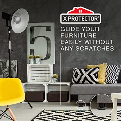 Furniture Sliders 4+4 Pack 5” - Multi-Surface Furniture Sliders for Carpet & Hard Floors - 4 Furniture Movers for Carpeted Floors and 4 Hardwood Socks - Move Your Furniture Easily!