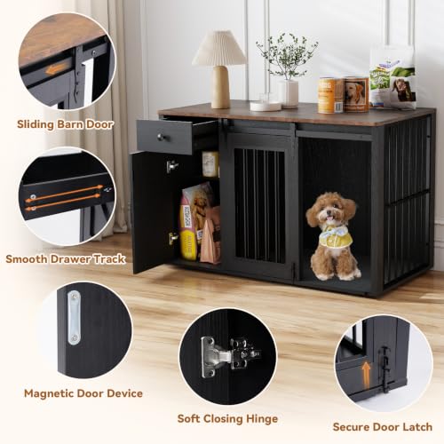 44" Dog Crate Furniture, Dog Kennel (44" Left Facing Door), view 5