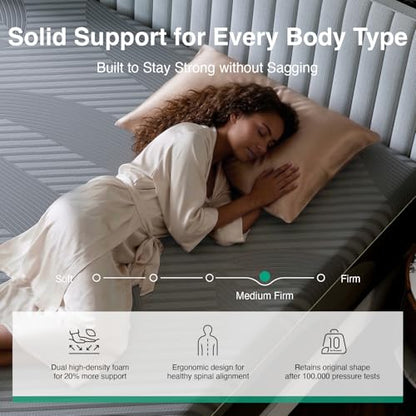 14 Inch Queen Mattress, Queen Memory Foam Mattress with AiryFlow Cooling System for Cool Night, Pressure Relief, Ergonomic Support for Spinal Alignment, CertiPUR-US Certified, Medium Firm