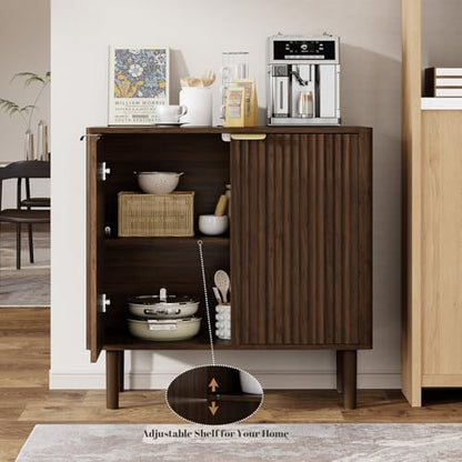 Sideboard Buffet Cabinet with Storage 31.5" Walnut, view 6
