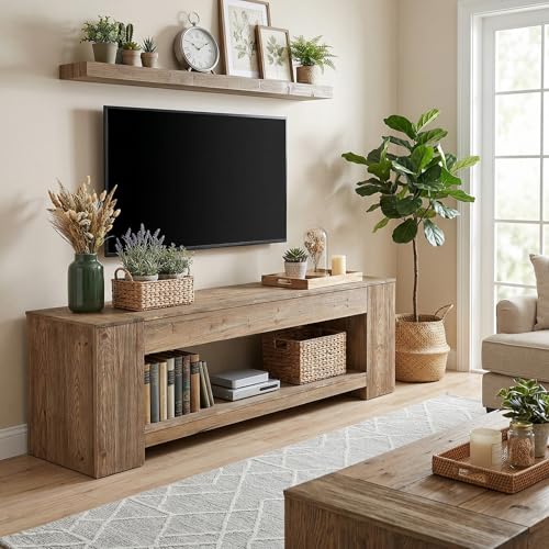 63" Solid Wood TV Stand for TVs up to 75", Farmhouse TV Console, view 6
