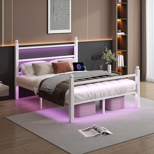 Full Size Bed Frame with Headboard and Footboard, view 7