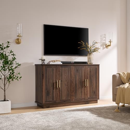Modern Sideboard Buffet Cabinet with Storage, Walnut, view 7