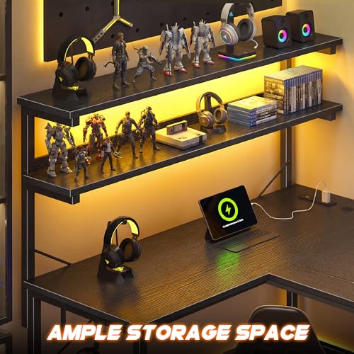 53" L Shaped Gaming Desk with No Side Bar Shelf for Small Space, view 6