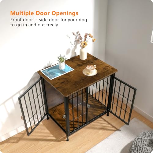 26.5" Heavy Duty Dog Crate Furniture, Dog Kennel Furniture Indoor, view 3