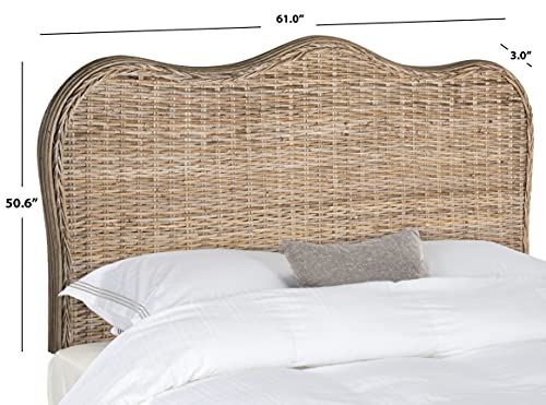 SAFAVIEH Furniture - Imelda Rattan Full Headboard - Grey - Rattan - Coastal Woven Design - Ideal for Bedroom (SEA8027A-F)