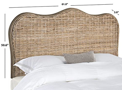 SAFAVIEH Furniture - Imelda Rattan Full Headboard - Grey - Rattan - Coastal Woven Design - Ideal for Bedroom (SEA8027A-F)