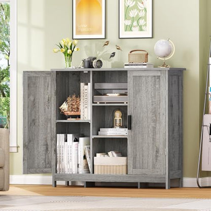 Storage Cabinet with 2 Doors and 4 Adjustable Shelves, view 3