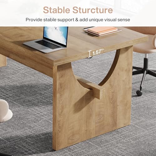 Tribesigns Executive Office Desk, 63-Inch Farmhouse Computer Desk, view 7