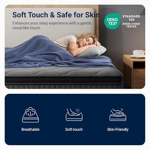 10 Inch Full Size Mattress, Medium Firm Hybrid Mattress in a Box, view 7