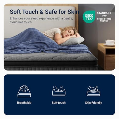 10 Inch Full Size Mattress, Medium Firm Hybrid Mattress in a Box, view 7