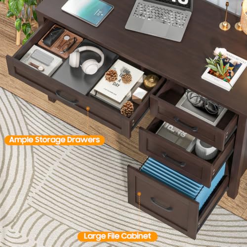 Farmhouse 47" Executive Desk with 4 Drawers, view 4
