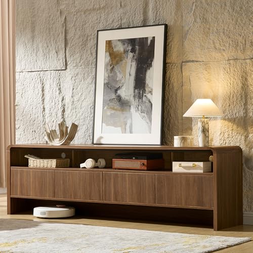 70" Modern Curved TV Stand with Storage for TVs Up to 80", view 2