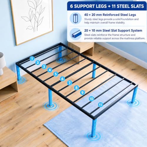 Twin Size Metal Bed Frame, 14 Inch Platform Bed Frame, view 5