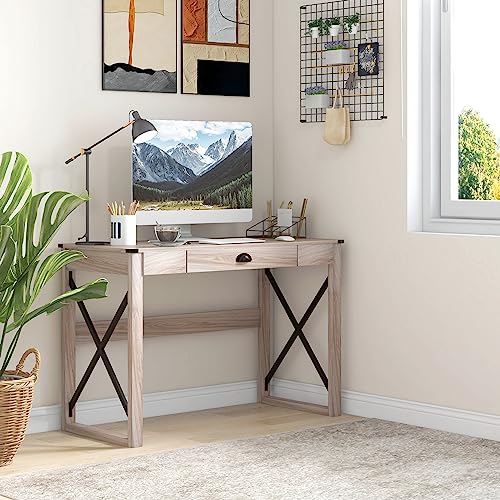 44 inch Home Office Computer Desk Table, Farmhouse, X-Frame, view 3