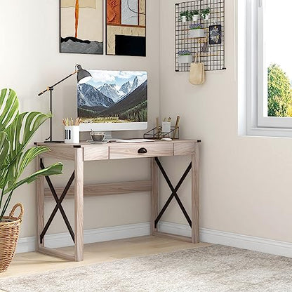 44 inch Home Office Computer Desk Table, Farmhouse, X-Frame, view 3