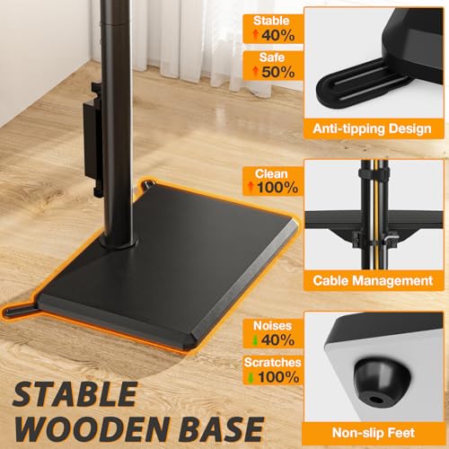Floor TV Stand with Power Outlet for 32-70 inch TV up to 88 lbs, view 8