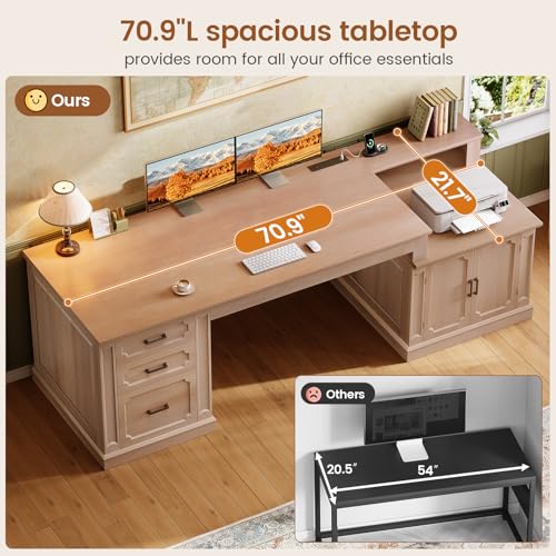 Farmhouse 70.9" Executive Desk, view 8