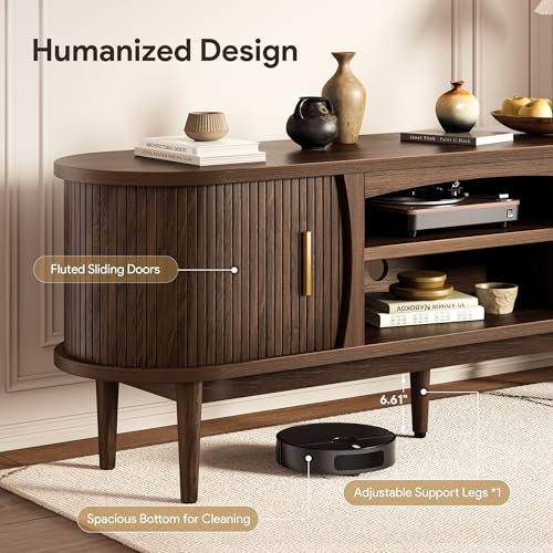 Mid Century TV Stand for TVs up to 70 Inches Entertainment Center with Storage, view 5