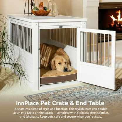 New Age Pet EHHC404XL ecoFLEX Pet Crate/End Table, Antique White, X-Large, view 7