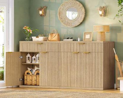 31.5" W Fluted Buffet Cabinet with Storage, Sideboard Cabinet, view 4