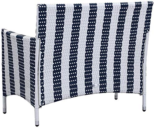 Safavieh Outdoor Collection Figueroa Navy and White 4 Piece Patio Set